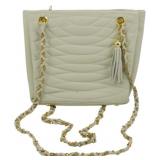 Vtg Giorgio Quilted Leather Chain Tote