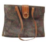 Vtg Furla Paisley Printed Leather Tote
