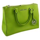 Michael Kors Savannah Saffiano Green Satchel