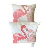 2 Flamingo Print Pillows