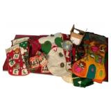 Assorted Vintage Christmas Stockings & Etc