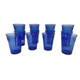 12 Hazel Atlas Blue Moderntone 4" Tumblers