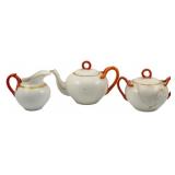 3pc H.J. Porcelain Tea Set, as is