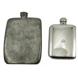 2 Sheffield Plate Liquor Flasks 7"