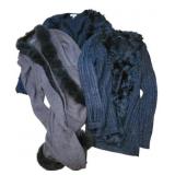 Group of Black Sweaters some w/ alpaca fur
