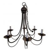 Black Metal 6-Light Chandelier 23"x24"