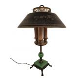 Agate Base Lamp w/ Towle Lamp Shade 21"