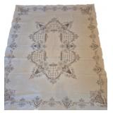 Embroidered Linen Tablecloth 67 x 84