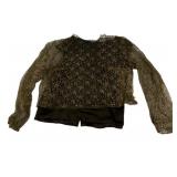 Brown Hnadmade Bouse with Lace Dicky