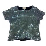 Don Caster 100% Silk Sequin Top Size 10