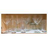 Shelf Lot of Stemware & Glasses