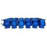 Group Lot of Blue Coffee Mugs