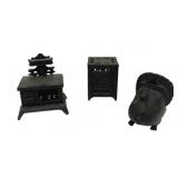 3 Cast Iron Collectibles - 4" Tall