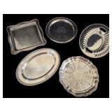 Five Assorted Silver Plated Serving Trays