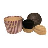 One Fur Hat & Black Hat w/ 1 hat box