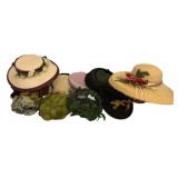 Lot of Assorted Vintage Hats w/ Hat Box