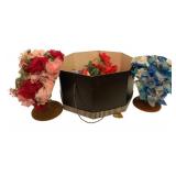 2 Flower Hats & More w/ hat box
