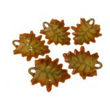 5 Ceramic Leaf Dishes w/ Acorn Handles 12x10