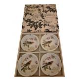 Set of 4 Chinese Garden Porcelain Ashtrays