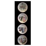 4 Limoges Plates w/ Wall Hangers 9.5"