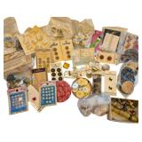 Vtg Button Collection on Cards & Loose