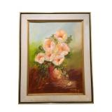 Oil on Board Signed Floral Still Life 30"x24"