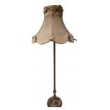 Vintage Brass Floor Lamp w/ Scalloped Shade
