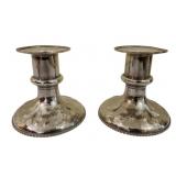 Pair H.S. Co Nickel Silver Louis XIV Candlesticks