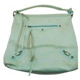 Vtg Tanner Green Leather Tote Bag w/ Storage