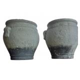 Pair Outdoor Urn Planters 16" Tall