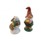 Fitz & Floyd Gnome & Bunny Shakers 5"