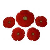 5pc Ambiance Fleur Rough Dessert Set