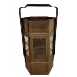 Large Brass Hexagonal Lantern 28"x12"