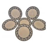 6 English Blue & White 9" Plates