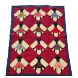 Vtg Handstitched Applique Doll Pattern Quilt