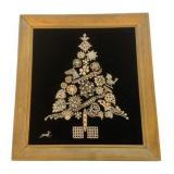 Framed Tree Art Collage of Costume Jewelry