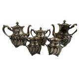 5 Pc Silver Plate Tea Set