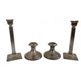2 Sets of Candlesticks Tallest Hand Hammered