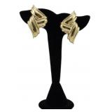 Pair Gold Pierced Clip Earrings