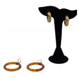 2 Pairs of Gold Accent Vintage Earrings