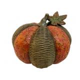 Monumental Resin Decorative Pumpkin w/ leaf