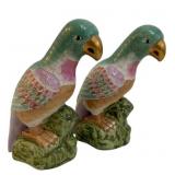 Pair Parrot Figurines by Andrea Sadek - 10 x 5