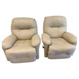 Pair of Tan Leather Recliners by Best Chairs, Inc.