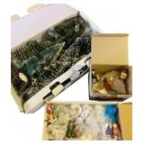 Group Lot of Village Trees & Figures
