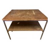 2-Tier Wood & Metal Table - 35 x 48 x 37