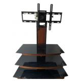 Wooden TV Stand w/ glass Shelves