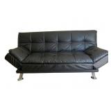 Vintage Black Futon - 32 x 72 x 33