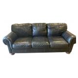 Black Leather Sofa 34 x 85 x 40