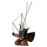 Boat on Wood Base - 13 x 9