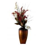 Metal Vase w/ faux flowers-51" (includes flowers)
